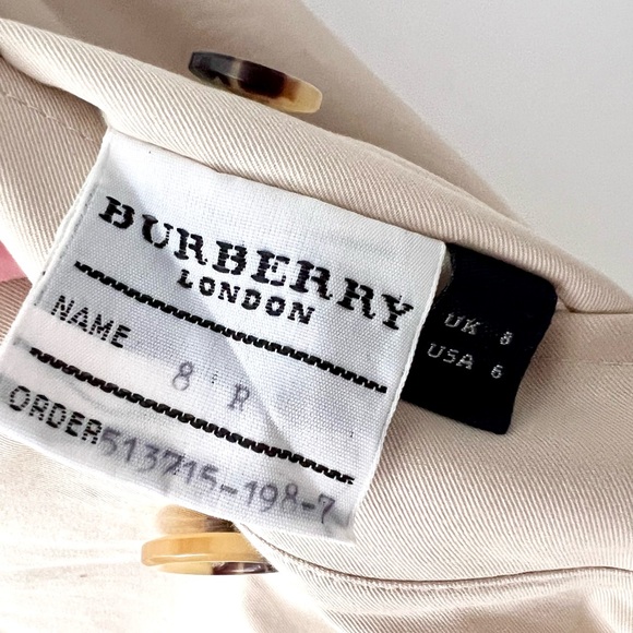 BURBERRY LONDON | Double Breasted Belted Long Trench Coat Stone Light Beige US 6 - Picture 15 of 17